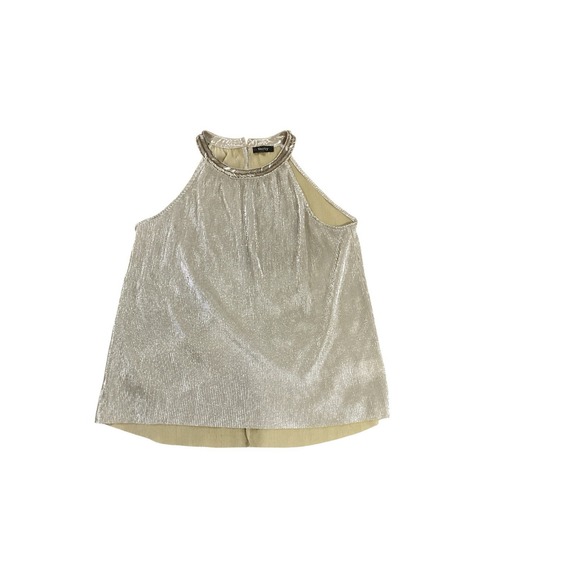 Verty Metallic Gold Halter Top‎ Large - Picture 1 of 4